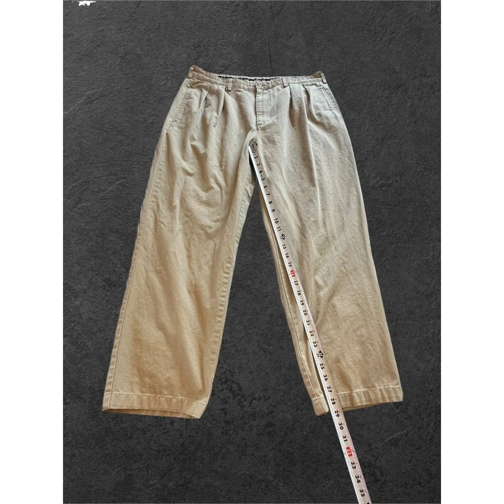 Polo Ralph Lauren Andrew Pant Mens 38x30 Tan Khaki Pleated Chino Cotton Pants